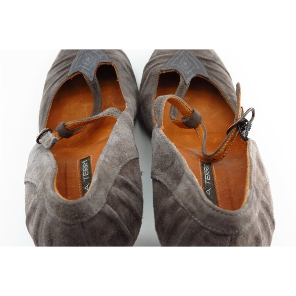 Pied A Terre Size 37.5 M Brown Almond Toe Mary Jane Leather Women - Picture 6 of 8